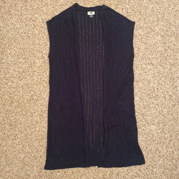 Navy Sleeveless Sweater - Picture 1 of 8